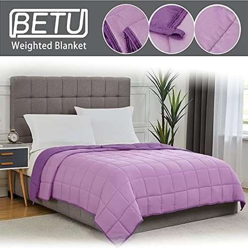 Weighted Blanket for Adults 12lbs, 48"x72", Twin Full Size Cooling Heavy Throw Blanket for 110-130lbs, Microfiber Soft Big Blankets Weighted Comforter, Purple - Image 3