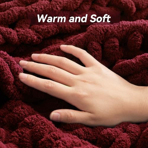 Negwoo Chunky Knit Throw Blanket, Knitted Throw Chenille Yarn, 50"*60" - Image 7