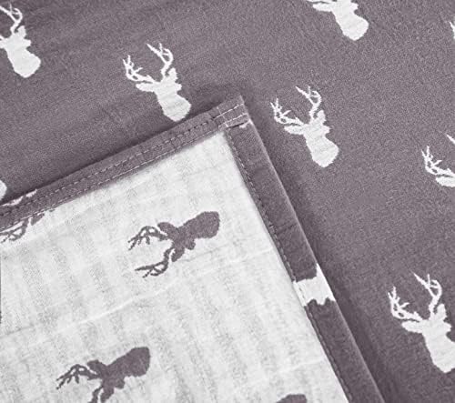 Sterling Creek Elk Muslin Cotton Blanket Three Layers Lightweight Breathable Gauzy Blanket for Adults, All Season (Twin, Gray) - Image 4