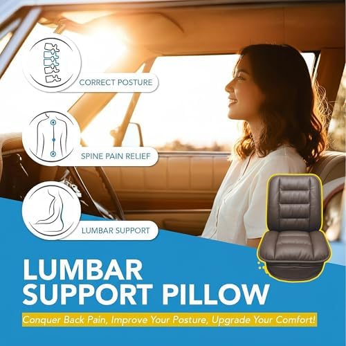 CORRIDOR Genuine Leather Seat Cushion for Car - Handmade - Relieve Hip, Pressure and Sciatica Pain - Ideal for Lower Back Pain - for Office Chair and Car Seat (Coffee Brown, Seat + Backrest) - Image 3