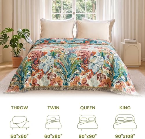 MSGKV Boho Throw Blanket 60"x80" 100% Cotton Blanket for Couch Bed Decor - Image 4