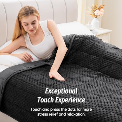 Wemore Weighted Blanket for Adults 20 lbs Queen Size 60"x80" Black - Image 4