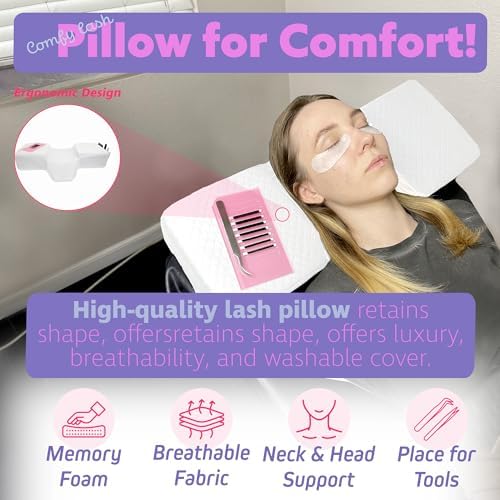 Lash Pillow, Memory Foam Eyelash Pillow for Lash Beds, White - Image 2