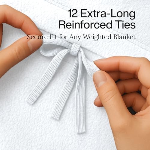 HomeSmart Duvet Cover for Weighted Blankets King Size, White - Cover Only - Image 3