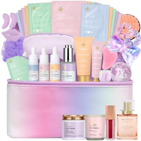 Gifts for Women, 36 Pcs Spa Gifts Basket Set for Women, Birthday Gifts, Hydrating Face Skin Care Gifts Set, Bath & Body Beauty Care Kit, Makeup Bag, Face Serum, Christmas, Anniversary, Wife, Mom by RAROSAACCA