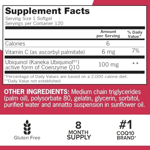 Qunol Mega Ubiquinol CoQ10 100mg, Superior Absorption, 240 Softgels - Image 6