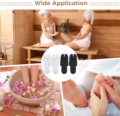 Disposable Pedicure Flip Flops Slippers Bulk,White EVA Flip-Flops Kit,SPA Pedicure Slippers for Adult,Lightweight and Easy to Wear,Ideal for Nail Salons,Hotels,Travel,Home,Party - Image 6