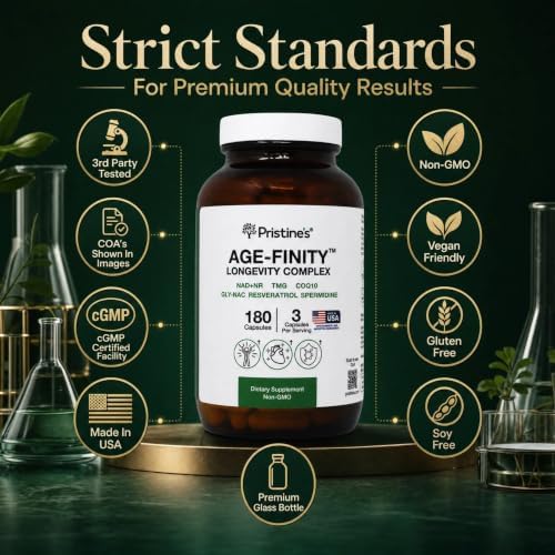 PRISTINE'S Age Finity NAD+ NR Mitochondrial Cellular Support Capsules - Image 3