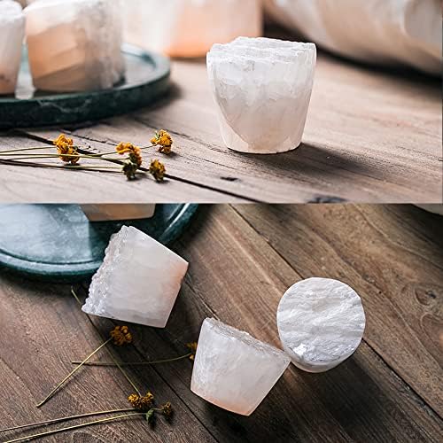 MIYA LIFE Nature Crystal Passive Diffuser Stone Essential Oil Diffuser Hand Carved Selenite Stone Diffuser - Perfect for Meditation Reflection Bedroom Decoration (1 Piece, Cylinder Diffuser) - Image 7