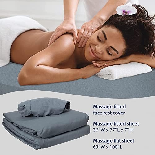 ForPro Premium Microfiber 3-Piece Massage Sheet Set, Cool Grey - Image 6