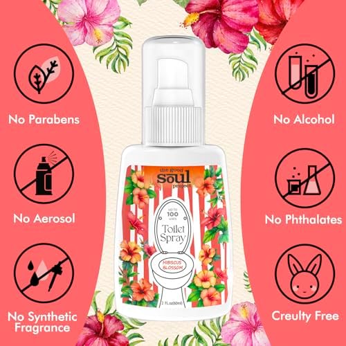 THE GOOD SOUL PROJECT Toilet Spray, Hibiscus Blossom, Bathroom Toilet Odor Eliminator, Air Freshener for Home, 2 Fl Oz Each Pocket Travel Size(2 Pack) - Image 4