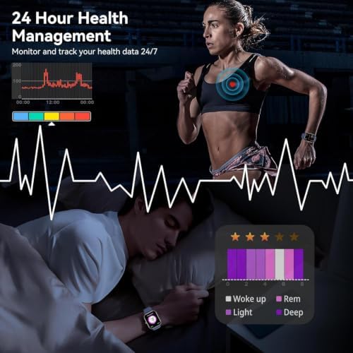 Smart Watch for Men Women, 1.83" HD Touchscreen Fitness Tracker with Bluetooth Calling, 130+ Sports Modes, Heart Rate Sleep Step Monitor, IP68 Waterproof, Compatible with iOS & Android (Blue) - Image 4