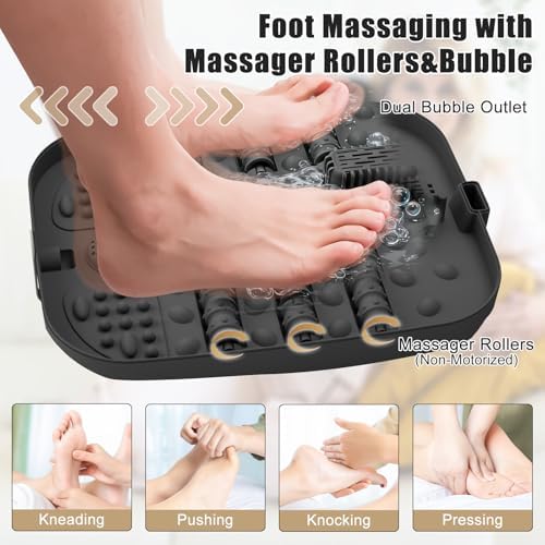 Foot Spa Bath Massager with Heat, Bubble, Temperature Control, Remote Control, Touchscreen, Pumice Stone, Pedicure Foot Spa Gift for Man Women Mother Father (Plus Size) - Image 4