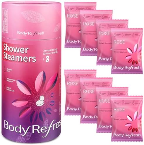 Shower Steamers Aromatherapy 8 Pack - Birthday Gifts for Women Mom Wife, Shower Bombs with Natural Essential Oils for Stress Relief Home Spa Relaxation, Self Care Gift for Women by BodyRefresh