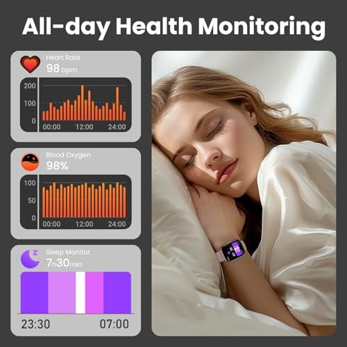 Smart Watch for Men Women (Answer/Make Call), 1.95" Touch Screen Fitness Tracker with Heart Rate/Sleep Monitor, IP68 Waterproof Smartwatch for Android iOS, Fitness Watch with 120+ Sports Modes, Pink - Image 4