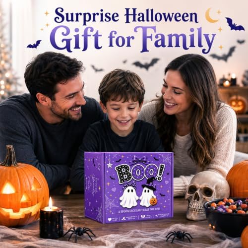 Boo Basket Stuffers for Women，Halloween Gifts Set for Her, Ghost Purple - Image 5