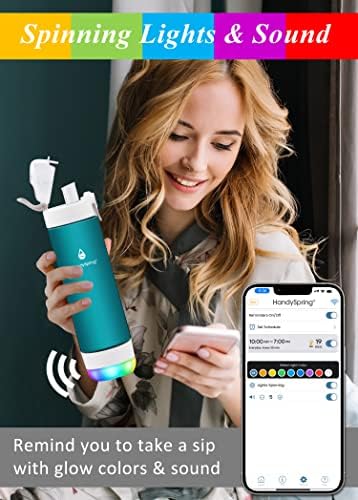 Smart Water Bottle with Reminder To Drink Water, Lights And Sound, Water Intake Tracker, Rechargeable, Tritan Plastic, Spout Hydrate Glow Bottle 26 Oz, Smart Hydration Reminder (Green) - Image 4