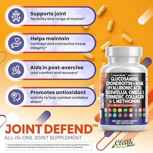 Clean Nutraceuticals Glucosamine Chondroitin MSM 1500mg with Turmeric Curcumin, Collagen, Hyaluronic Acid, Omega 3 – Joint Health Supplement for Men & Women (120 Count (Pack of 2)) - Image 5