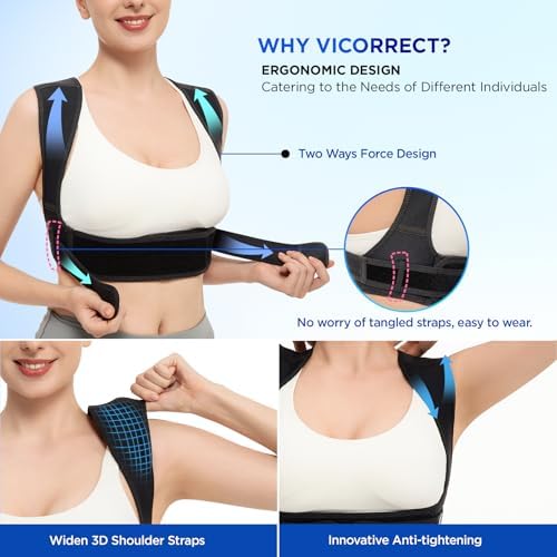 Vicorrect Posture Corrector for Women and Men, Adjustable Upper Back Brace for Clavicle Support and Providing Pain Relief from Neck, Shoulder, and Upper Back - Image 6