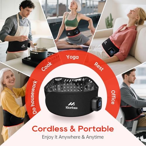 Cordless Red Light Therapy Belt for Body with Heat Vibration 660nm & 850nm - Image 6