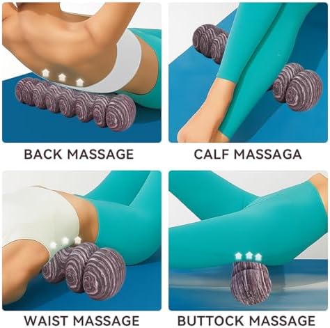 High-Density Foam Roller for Deep Muscle Massage of Legs & Back, Releases Muscle Pain, Pilates Fitness Yoga Pillar （Purple Wave） - Image 4