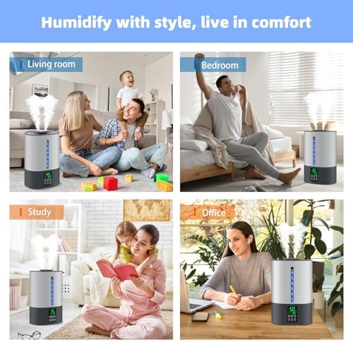 Coolfiqu 6L Warm & Cool Mist Humidifiers for Bedroom,Large Room,Plants - Image 7