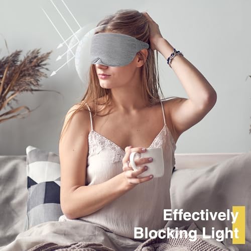 FRESHME Cotton Sleep Eye Mask - Travel Eye Mask for Sleeping Airplane Blackout Eye Covers for Long Flight Essentials Accessories, Comfortable Sleep Night Masks for Men Women Side Sleeper - Image 2