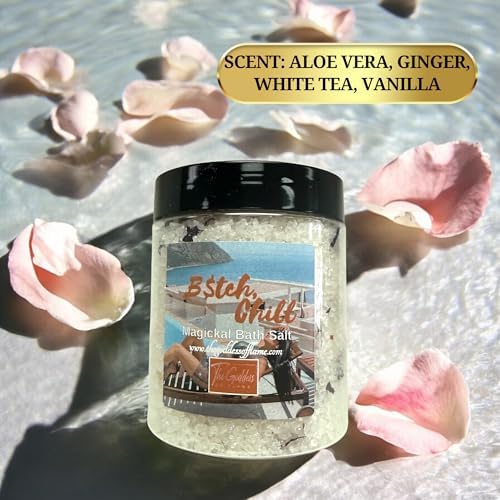 B*tch Chill Bath Salts – Dead Sea Salt Bath Soak for Relaxation, Stress Relief, Spiritual Cleansing & Ritual Use 12oz - Image 7