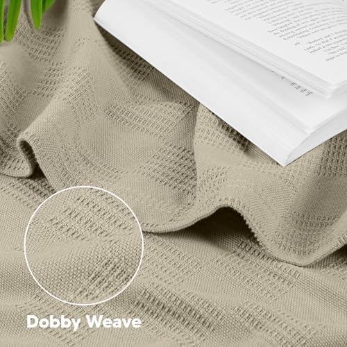 Utopia Bedding 100% Cotton Thermal Blanket Khaki Big, 120x120 Inches - Image 3