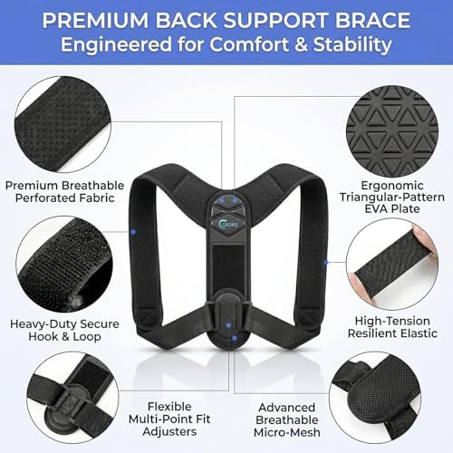 Posture Corrector for Women and Men - Back Brace for Rounded Shoulders & Upper Back Support - Breathable Shoulder Brace for Computer Work&Desk Job,Invisible Under Clothes, Medium(Chest Size 32-45") - Image 6