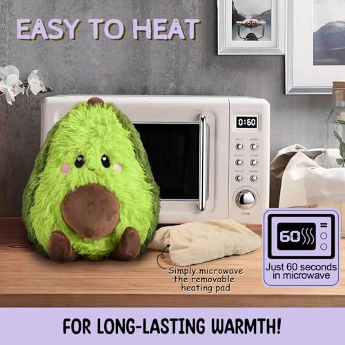 Avocado Microwavable Unscented Heating Pad for Women and Kids- Cute Soft Cozy Pillow Plush Heatable Warm Stuffed Animals - Kawaii Hot and Cold Plushie Food Toy - Avocado Gifts for Girls and Boys - Image 5