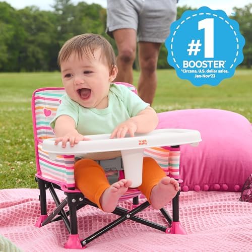 Bright Starts Disney Minnie Mouse Pop 'N Sit Portable Booster, Indoor/Outdoor Use, Floor Seat with Feeding Tray, 6 Mos - 3 Yrs - Image 3
