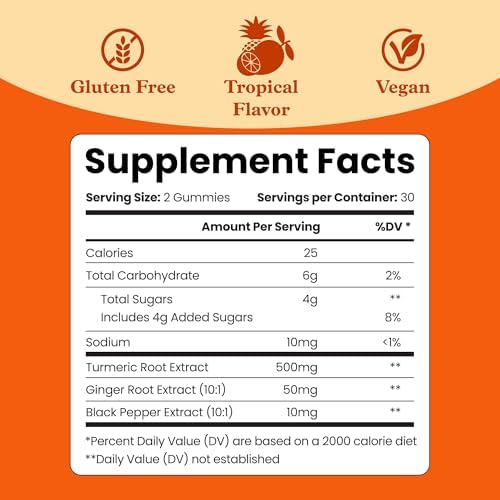 BeLive Turmeric and Ginger Gummies for Joint and Mobility Support 180 Count - Image 2