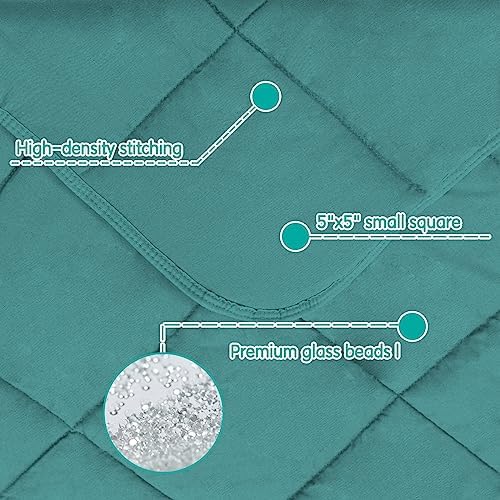 yescool Weighted Throw Blanket 3lbs, 36" x 48", Teal - Image 3