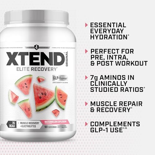 Xtend Original BCAA Powder, Zero Sugar, Watermelon Explosion, 90 Serv - Image 4