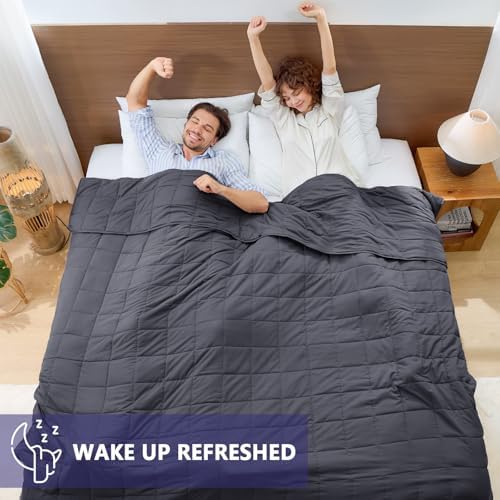 yescool King Size Weighted Blanket for Adults (20 lbs, 80” x 87”, Grey) Cooling Heavy Blanket for Sleeping Perfect for 190-210 lbs, Breathable Blanket for Adults & Couple All Season, Machine Washable - Image 5