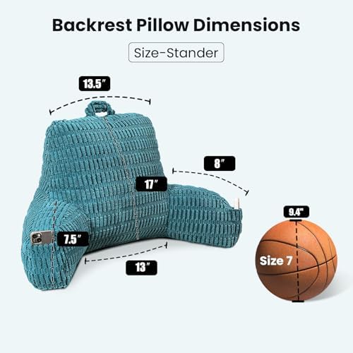 Reading Pillow for Sitting in Bed with Arm,Olive Corduroy,M - Image 3