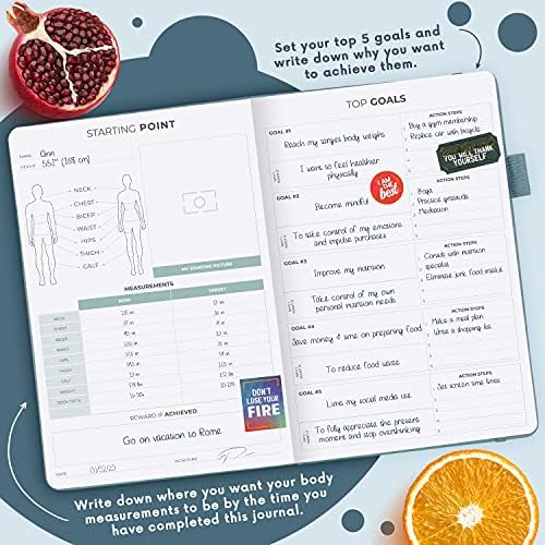 Clever Fox Wellness Planner & Food Journal for Weight Loss, A5 Aquamarine - Image 3