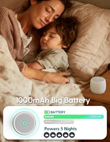 Babelio White Noise Sound Machine (Pocket Mini Pro) | 1000mAh Large Battery, 25 Non-looping Sounds for Adults, Kids & Babies, Timer, Memory Function, Pocket-Sized & Travel Essentials, White 2 Pack - Image 2