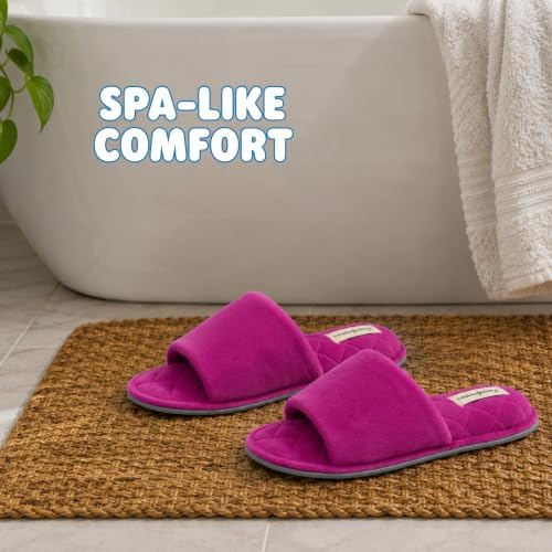 Dearfoams womens Slipper Memory Foam Summer House Shoe Beatrice Terry Slide - Image 2