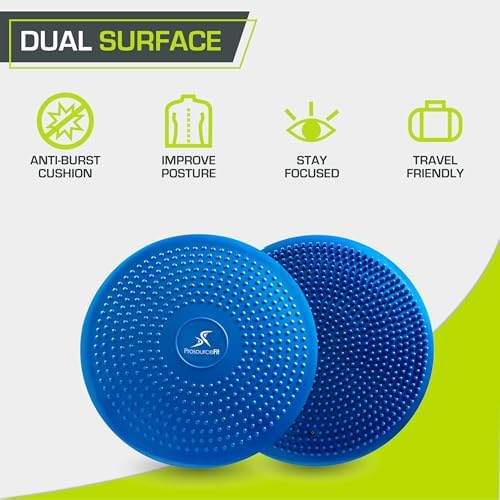 ProsourceFit Core Balance Disc, Inflatable Wobble Cushion with Hand Pump, Dual-Textured Non-Slip Surface for Core, Balance, and Stability Training, 14-inch - Image 5