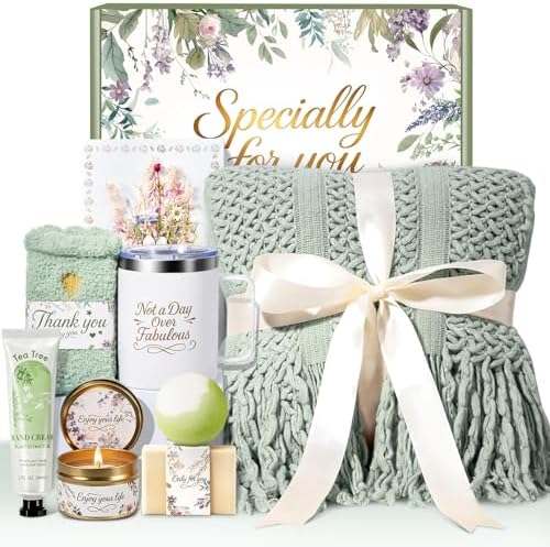 Birthday Gifts for Women, Self Care Gift Basket for Women, Thinking of You & Get Well Soon Gifts, Relaxing Spa Care Package for Mom, Sister, Best Friend, Her by BodyRefresh