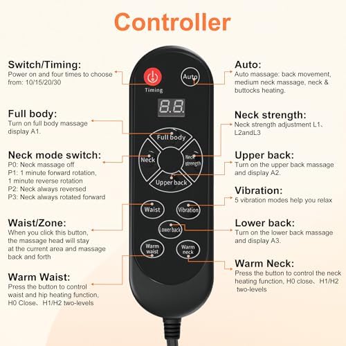 Shiatsu Neck and Back Massager, Rolling Up and Down Deep Tissue Pain Relief - Image 3