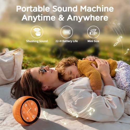 Portable Sound Machine White Noise Machine for Baby Kids Adults Sleeping with 32 Soothing Sounds 32 Volume Levels Brown Noise Machine with 4 Timer Memory Funtion for Travel Office Privacy - Image 3