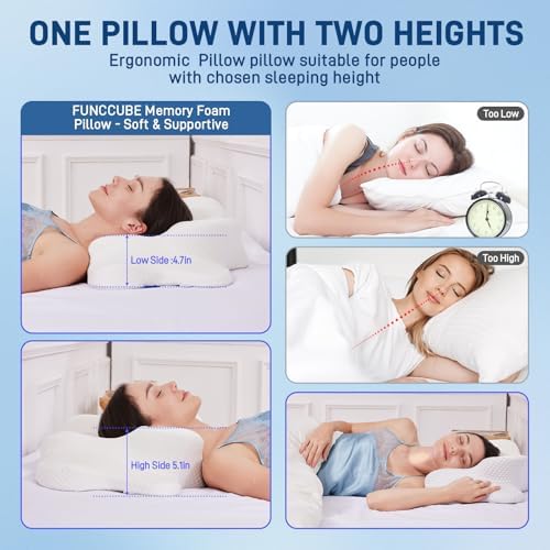 Cervical Neck Pillow - Memory Foam Pillow for Pain Relief Sleeping, Ergonomic Neck Support Contour Pillows for Side Back Stomach Sleepers,Orthopedic Breathable Pillowcase (White) - Image 6