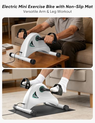 Under Desk Bike Pedal Exerciser for Seniors, LUBBYGIM Mini Exercise Bike for Physical Therapy, Electric Motorized Foot Pedal Machine for Arm and Leg Fitness, 6 Speed Levels - Image 2