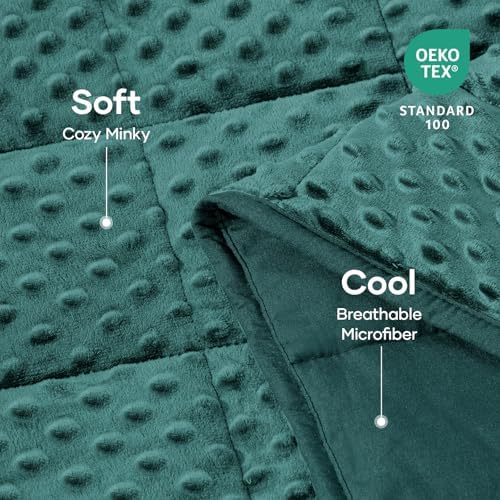 Cottonblue Weighted Blanket 15lbs for Adults Deep Sleep & Relax 48x72 Green - Image 3
