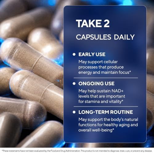 VitaUp NAD+ Resveratrol Supplement - USA Made Trans Resveratrol NAD Supplement 650mg - Nicotinamide Adenine Dinucleotide Capsules for Healthy Aging, Energy & Focus Support - 60 Count - Image 5