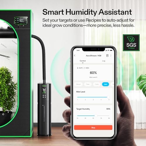 VIVOSUN AeroStream H09 Intelligent Wi-Fi Humidifier, 2.38 Gal / 9 L Humidifier with Temp & Humidity Probe, Smart Remote Control, Designed for Growers - Image 6