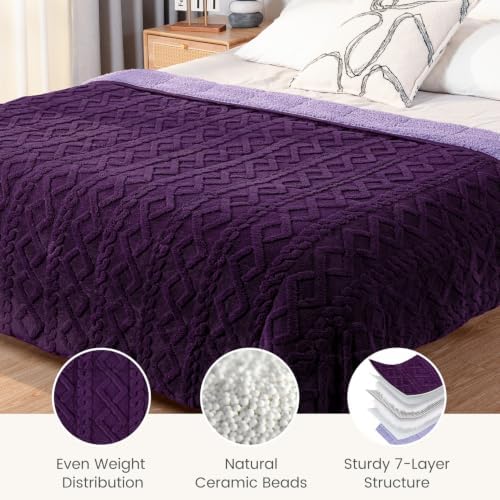 Sherpa Fleece Weighted Blanket for Adults, Dual Sided Soft, 60"x80" 20lbs - Image 5
